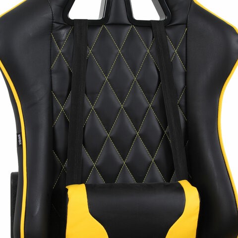 Кресло Brabix GT Master GM-110 (две подушки, экокожа, черное/желтое) 531927 в Челябинске - изображение 6