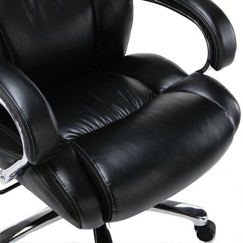 Кресло офисное Brabix Premium Status HD-003 (рециклированная кожа, хром, черное) 531821 в Копейске - изображение 6