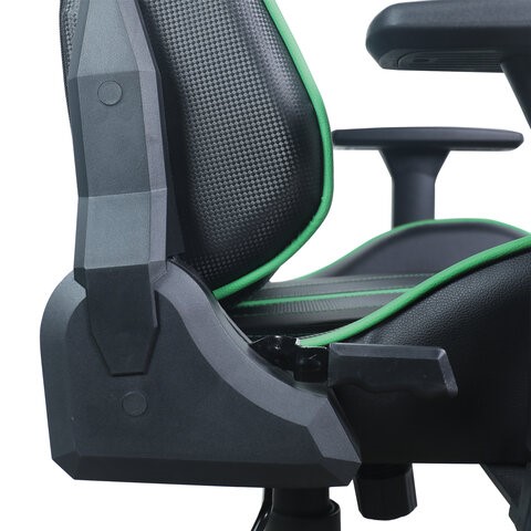 Кресло офисное Brabix GT Carbon GM-120 (две подушки, экокожа, черное/зеленое) в Челябинске - изображение 11