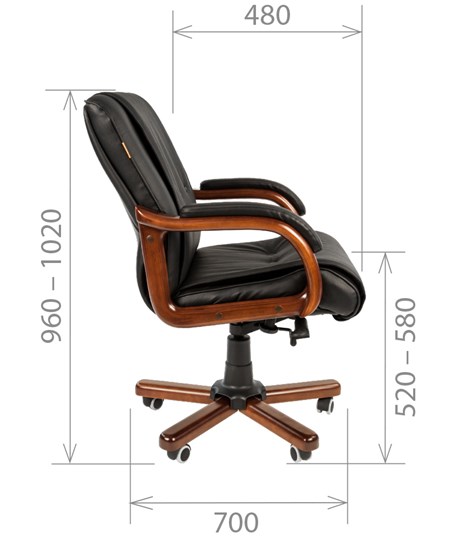 Кресло CHAIRMAN 653M кожа черная в Златоусте - изображение 2