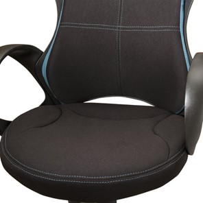 Кресло Brabix Premium Force EX-516 (ткань, черное/вставки синие) в Челябинске - предосмотр 4