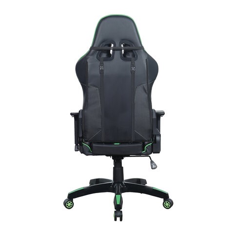 Кресло офисное Brabix GT Carbon GM-120 (две подушки, экокожа, черное/зеленое) 531929 в Миассе - изображение 3