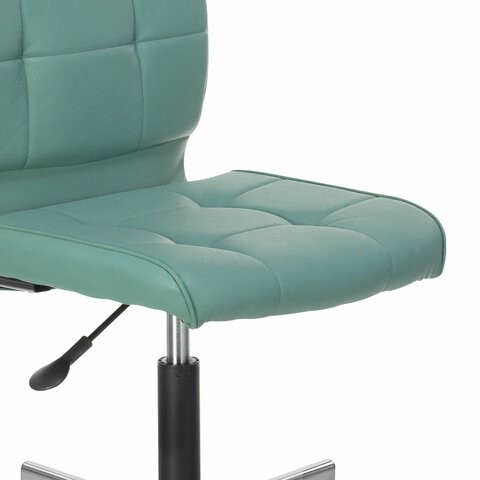 Кресло Brabix Stream MG-314 (без подлокотников, пятилучие серебристое, экокожа, серо-голубое) 532079 в Копейске - изображение 4