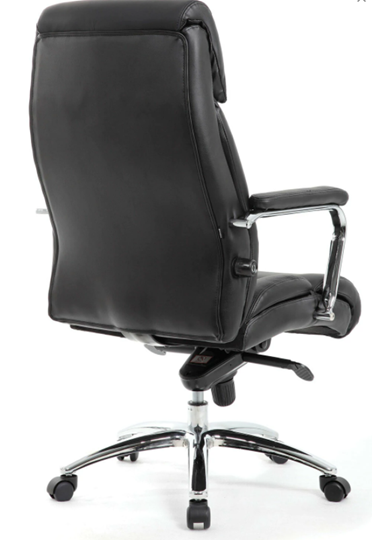 Кресло из натуральной кожи BRABIX PREMIUM "Phaeton EX-502", хром, черное, 530882 в Челябинске - изображение 2