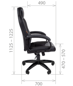 Кресло компьютерное CHAIRMAN GAME 17, цвет черный / серый в Копейске - предосмотр 2