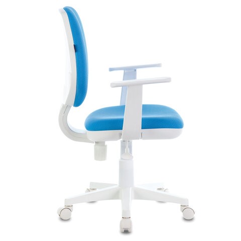 Офисное кресло Brabix Fancy MG-201W (с подлокотниками, пластик белый, голубое) 532411 в Миассе - изображение 2