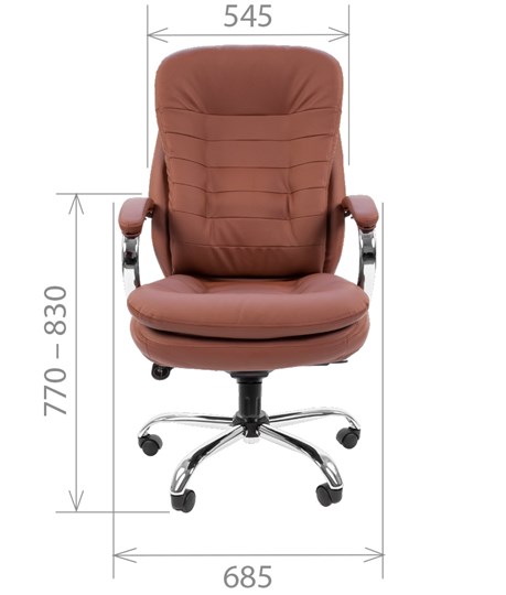 Компьютерное кресло CHAIRMAN 795 кожа, цвет коричневый в Челябинске - изображение 1