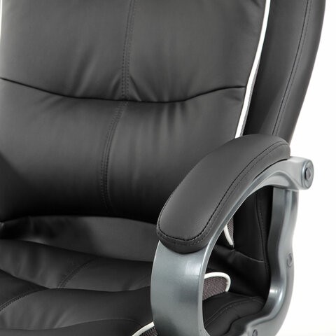 Компьютерное кресло Brabix Premium Strong HD-009 (экокожа черная, ткань серая) в Челябинске - изображение 6