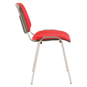 Офисный стул для персонала и посетителей BRABIX "Iso CF-001", хромированный каркас, ткань красная с черным, 531423 в Челябинске - предосмотр 1