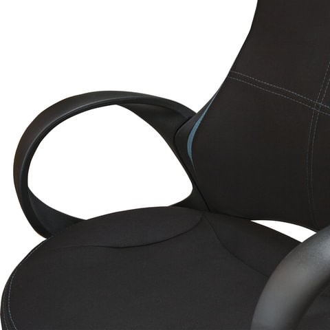 Кресло Brabix Premium Force EX-516 (ткань, черное/вставки синие) в Челябинске - изображение 5