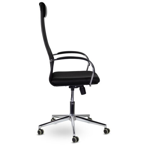 Офисное кресло Brabix Premium Pilot EX-610 CH (хром, ткань-сетка, черное) 532417 в Миассе - изображение 1