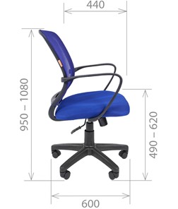 Кресло компьютерное CHAIRMAN 698 black TW-05, ткань, цвет синий в Копейске - предосмотр 2