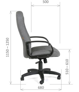 Офисное кресло CHAIRMAN 685, ткань TW 12, цвет серый в Челябинске - предосмотр 2