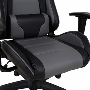 Кресло компьютерное Brabix GT Racer GM-100 (две подушки, экокожа, черное/серое) 531926 в Миассе - предосмотр 8