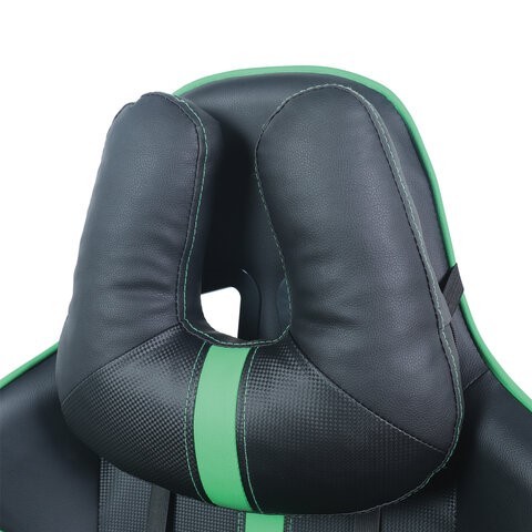 Кресло офисное Brabix GT Carbon GM-120 (две подушки, экокожа, черное/зеленое) 531929 в Миассе - изображение 5