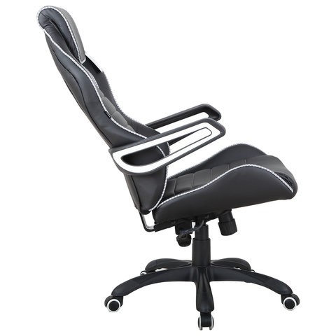 Офисное кресло Brabix Techno Pro GM-003 (экокожа, черное/серое, вставки серые) в Миассе - изображение 3