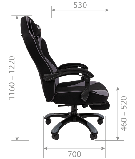Кресло игровое CHAIRMAN GAME 35 с выдвижной подставкой для ног Ткань черная / Ткань оранжевая в Челябинске - изображение 6