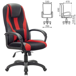 Компьютерное кресло Brabix Premium Rapid GM-102 (экокожа/ткань, черное/красное) 532107 в Челябинске - предосмотр 3