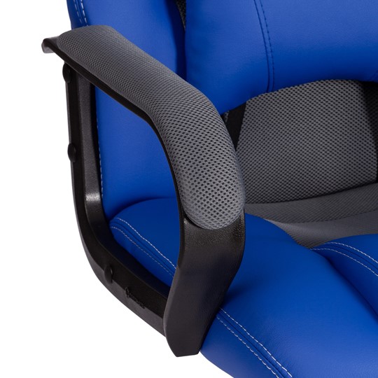 Кресло DRIVER (22) кож/зам/ткань, синий/серый, 36-39/TW-12 арт.21153 в Челябинске - изображение 11