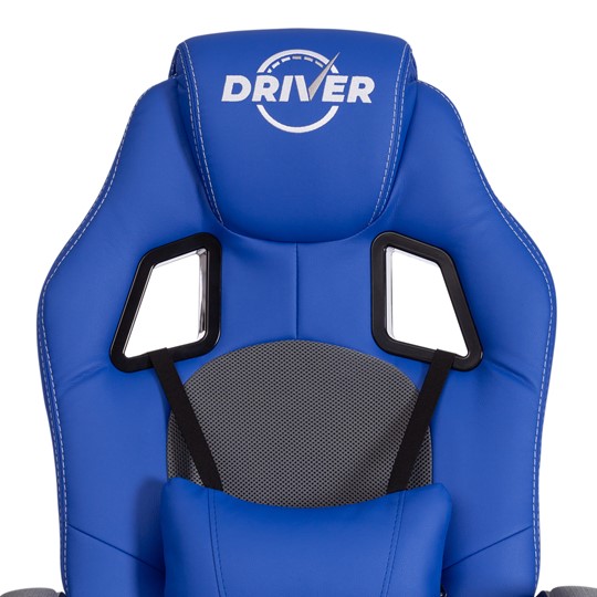 Кресло DRIVER (22) кож/зам/ткань, синий/серый, 36-39/TW-12 арт.21153 в Челябинске - изображение 7