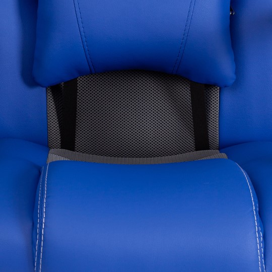 Кресло DRIVER (22) кож/зам/ткань, синий/серый, 36-39/TW-12 арт.21153 в Челябинске - изображение 8