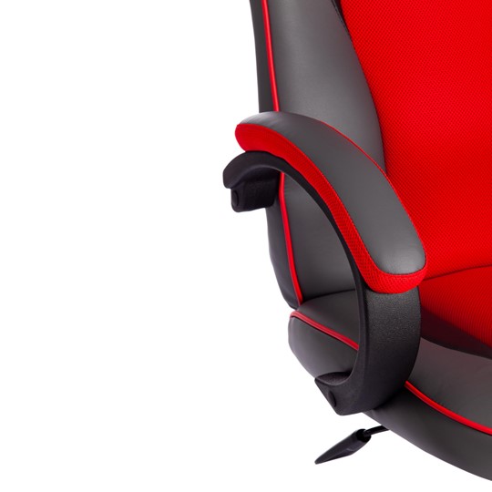 Кресло RACER GT new кож/зам/ткань, металлик/красный, арт.13249 в Челябинске - изображение 10