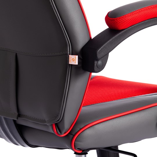 Кресло RACER GT new кож/зам/ткань, металлик/красный, арт.13249 в Челябинске - изображение 12