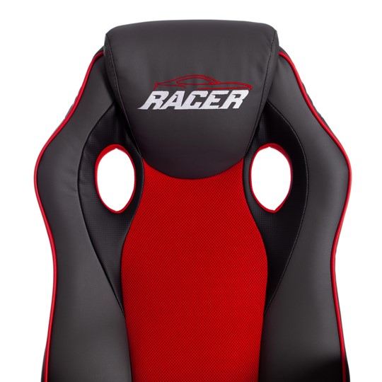 Кресло RACER GT new кож/зам/ткань, металлик/красный, арт.13249 в Челябинске - изображение 7