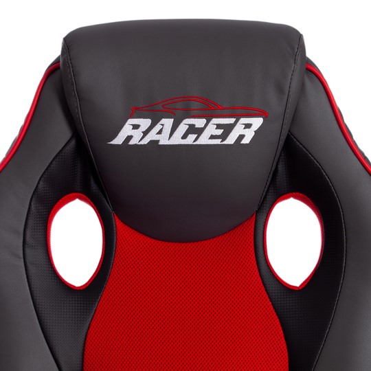 Кресло RACER GT new кож/зам/ткань, металлик/красный, арт.13249 в Челябинске - изображение 8