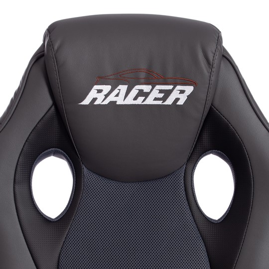 Кресло RACER GT new кож/зам/ткань, металлик/серый, арт.13251 в Челябинске - изображение 7