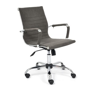 Кресло компьютерное URBAN-LOW флок, серый, арт.14445 в Златоусте