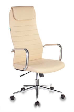 Кресло в офис КВ-9, экокожа / бежевая в Миассе - изображение