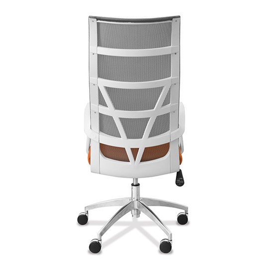 Кресло в офис Топ X белый каркас, сетка/ткань TW / серая/салатовая в Челябинске - изображение 1
