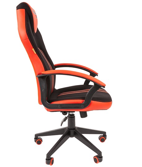 Кресло игровое CHAIRMAN GAME 26  Экокожа - Ткань стандарт. Черный/красный в Миассе - изображение 3