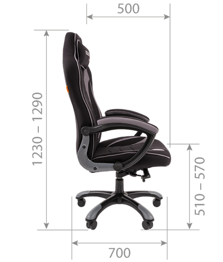 Кресло игровое CHAIRMAN GAME 28 Полиэстер комбинированная ткань оранжевый/черный в Челябинске - изображение 4