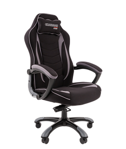 Кресло игровое CHAIRMAN GAME 28 Полиэстер комбинированная ткань серый/черный в Миассе