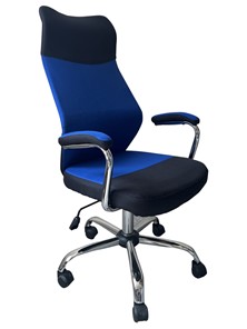 Кресло офисное C168 черный/синий в Челябинске