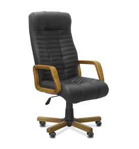 Офисное кресло Атлант W, экокожа премиум / черная CN1114/ дерево - орех в Миассе - предосмотр 9