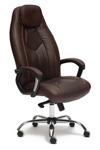 Компьютерное кресло BOSS Lux, кож/зам, коричневый/коричневый перфорированный, арт.9816 в Челябинске