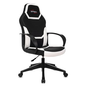 Компьютерное кресло BRABIX "Alpha GM-018", ткань/экокожа, черное/белое, 532640, GM-018_532640 в Миассе