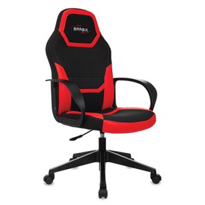 Компьютерное кресло BRABIX "Alpha GM-018", ткань/экокожа, черное/красное, 532637, GM-018_532637 в Миассе