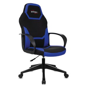 Кресло офисное Brabix BRABIX "Alpha GM-018", ткань/экокожа, черное/синее, 532638, GM-018_532638 в Копейске