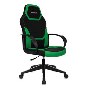 Кресло офисное BRABIX "Alpha GM-018", ткань/экокожа, черное/зеленое, 532639, GM-018_532639 в Миассе