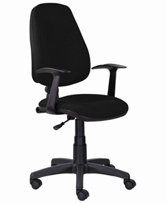 Кресло в офис Brabix Comfort MG-321, регулируемая эргономичная спинка, ткань, черное в Челябинске - предосмотр