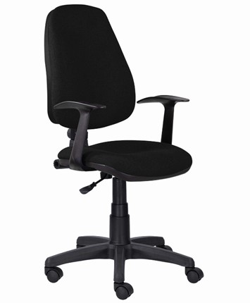 Кресло в офис Brabix Comfort MG-321, регулируемая эргономичная спинка, ткань, черное в Челябинске - изображение