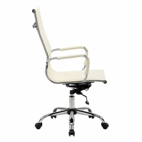 Кресло офисное BRABIX "Energy EX-509", экокожа, хром, бежевое, 531166 в Миассе - изображение 2