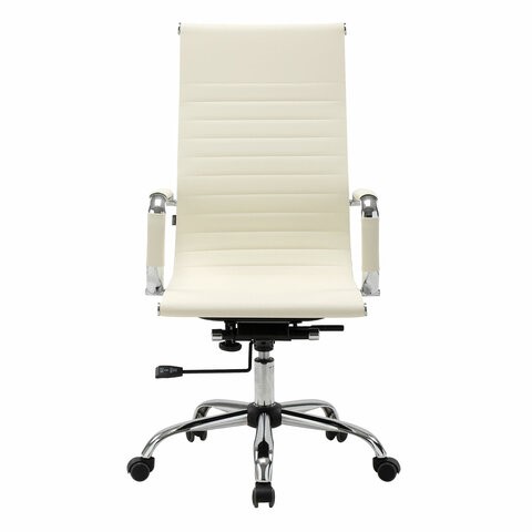 Кресло офисное BRABIX "Energy EX-509", экокожа, хром, бежевое, 531166 в Миассе - изображение 3