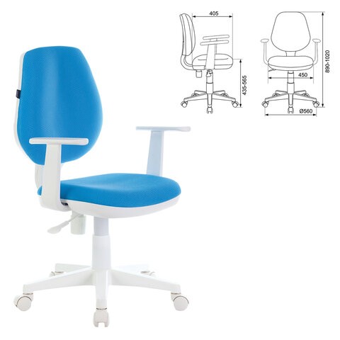 Офисное кресло Brabix Fancy MG-201W (с подлокотниками, пластик белый, голубое) 532411 в Миассе - изображение 4