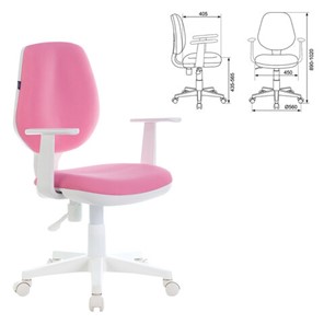 Офисное кресло Brabix Fancy MG-201W (с подлокотниками, пластик белый, розовое) 532409 в Челябинске - предосмотр 3