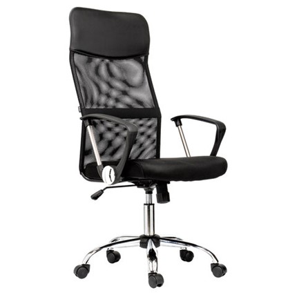 Офисное кресло BRABIX "Flash MG-302", с подлокотниками, хром, черное, 530867 в Миассе - изображение